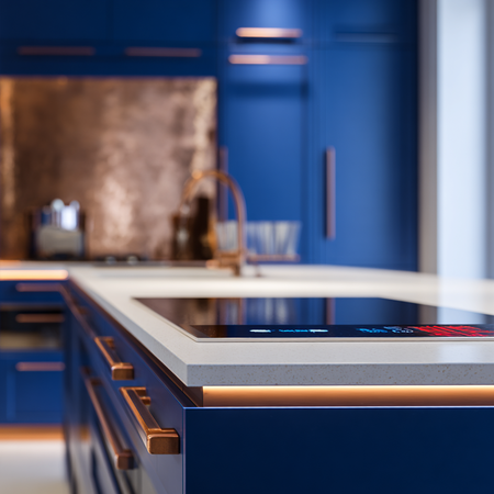 AI Picture royal blue kitchen