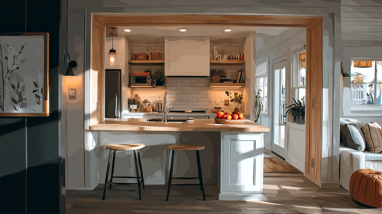 wooden kitchen pass-trough